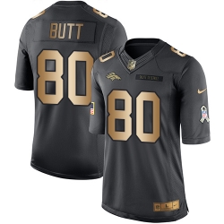 Nike Broncos #80 Jake Butt Black Mens Stitched NFL Limited Gold Salute To Service Jersey Nike Broncos #80 Jake Butt Black Mens Stitched NFL Limited Gold Salute To Service Jersey