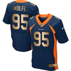 Nike Broncos #95 Derek Wolfe Navy Blue Alternate Mens Stitched NFL New Elite Gold Jersey Nike Broncos #95 Derek Wolfe Navy Blue Alternate Mens Stitched NFL New Elite Gold Jersey