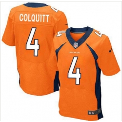 Nike Denver Broncos #4 Britton Colquitt Orange Team Color Mens Stitched NFL New Elite Jersey Nike Denver Broncos #4 Britton Colquitt Orange Team Color Mens Stitched NFL New Elite Jersey