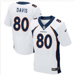 Nike Denver Broncos #80 Vernon Davis White Men 27s Stitched NFL New Elite Jersey Nike Denver Broncos #80 Vernon Davis White Men 27s Stitched NFL New Elite Jersey