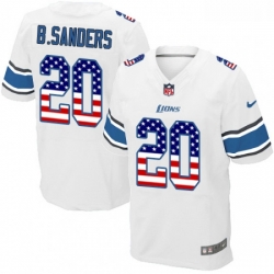 Men Nike Detroit Lions 20 Barry Sanders Elite White Road USA Flag Fashion NFL Jersey Men Nike Detroit Lions 20 Barry Sanders Elite White Road USA Flag Fashion NFL Jersey