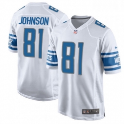 Men Nike Detroit Lions 81 Calvin Johnson Game White NFL Jersey Men Nike Detroit Lions 81 Calvin Johnson Game White NFL Jersey