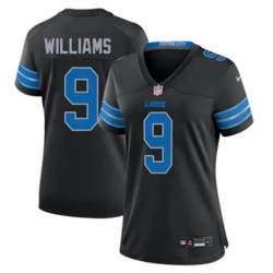 Women Detroit Lions 9 Jameson Williams black 2024 F U S E Vapor Limited Stitched Jersey