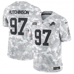 Youth Detroit Lions 97 Aidan Hutchinson 2024 F U S E Arctic Camo Salute To Service Limited Stitched Jersey