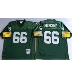 Men Green Bay Green Bay Packers 66 Ray Nitschke Green M&N Throwback Jersey