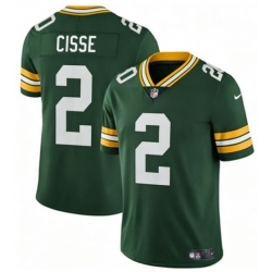 Men Green Bay Packers 2 Brandon Cisse Green 2026 Draft F U S E Stitched Football Jersey