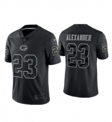 Men Green Bay Packers 23 Jaire Alexander Black Reflective Limited Stitched Football Jersey