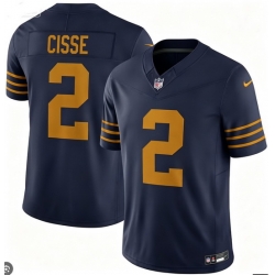 Men Green Bay Packers Brandon Cisse #2 Navy Blue Stitched F U S E NFL Jersey