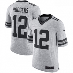 Men Nike Green Bay Packers 12 Aaron Rodgers Limited Gray Gridiron II NFL Jersey Men Nike Green Bay Packers 12 Aaron Rodgers Limited Gray Gridiron II NFL Jersey