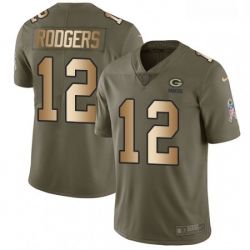 Men Nike Green Bay Packers 12 Aaron Rodgers Limited OliveGold 2017 Salute to Service NFL Jersey Men Nike Green Bay Packers 12 Aaron Rodgers Limited OliveGold 2017 Salute to Service NFL Jersey