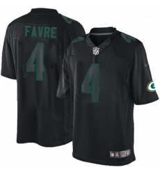 Men Nike Green Bay Packers 4 Brett Favre Limited Black Impact NFL Jersey