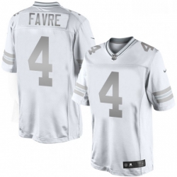 Men Nike Green Bay Packers 4 Brett Favre Limited White Platinum NFL Jersey Men Nike Green Bay Packers 4 Brett Favre Limited White Platinum NFL Jersey