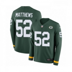 Men Nike Green Bay Packers 52 Clay Matthews Limited Green Therma Long Sleeve NFL Jersey Men Nike Green Bay Packers 52 Clay Matthews Limited Green Therma Long Sleeve NFL Jersey