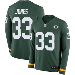 Nike Packers #33 Aaron Jones Green Team Color Men Stitched NFL Limited Therma Long Sleeve Jersey Nike Packers #33 Aaron Jones Green Team Color Men Stitched NFL Limited Therma Long Sleeve Jersey