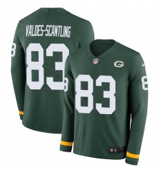 Nike Packers #83 Marquez Valdes Scantling Green Team Color Men Stitched NFL Limited Therma Long Sleeve Jersey