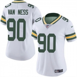 Women Green Bay Packers 90 Lukas Van Ness White Vapor Untouchable Limited Stitched Jersey