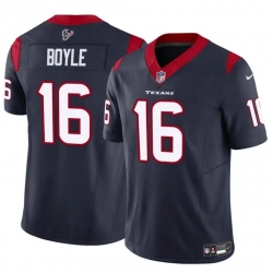 Youth Houston Texans 16 Tim Boyle Navy 2024 Vapor F U S E  Limited Stitched Football Jersey