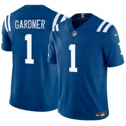 Men Indianapolis Colts 1 Sauce Gardner Blue 2025 F U S E  Vapor Limited Stitched Football Jersey