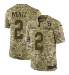 Men Indianapolis Colts 2 Carson Wentz Camo Men Stitched NFL Limited 2018 Salute To Service Jersey