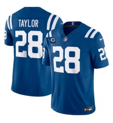 Men Indianapolis Colts 28 Jonathan Taylor Blue 2024 F U S E  With 2 Star C Patch Vapor Limited Stitched Football Jersey