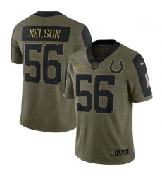 Men's Indianapolis Colts Quenton Nelson Nike Olive 2021 Salute To Service Limited Player Jersey