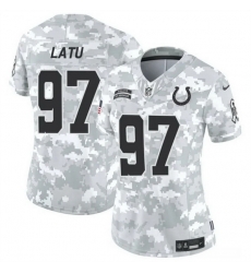 Women Indianapolis Colts 97 Laiatu Latu 2024 F U S E Arctic Camo Salute To Service Limited Stitched Jersey