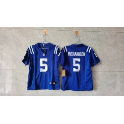 Youth Indianapolis Colts 5 Anthony Richardson Blue 2024 F U S E  Vapor Untouchable Limited Stitched Football Jersey