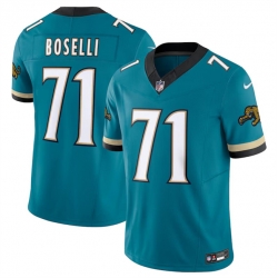 Men Jacksonville Jaguars 71 Tony Boselli Teal 2024 F U S E  Prowler Throwback Vapor Limited Stitched Football Jersey