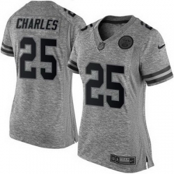 Nike Chiefs #25 Jamaal Charles Gray Womens Stitched NFL Limited Gridiron Gray Jersey Nike Chiefs #25 Jamaal Charles Gray Womens Stitched NFL Limited Gridiron Gray Jersey