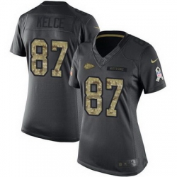 Nike Chiefs #87 Travis Kelce Black Womens Stitched NFL Limited 2016 Salute to Service Jersey Nike Chiefs #87 Travis Kelce Black Womens Stitched NFL Limited 2016 Salute to Service Jersey