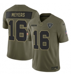 Men Las Vegas Raiders 16 Jakobi Meyers Olive 2025 F U S E  Salute to Service Limited Stitched Football Jersey Men Las Vegas Raiders 16 Jakobi Meyers Olive 2025 F U S E  Salute to Service Limited Stitched Football Jersey