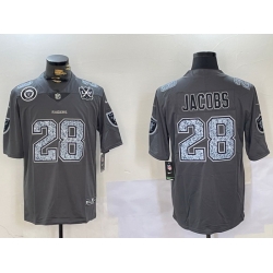 Men Las Vegas Raiders 28 Josh Jacobs Grey Limited Stitched Jersey 5