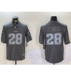 Men Las Vegas Raiders 28 Josh Jacobs Grey Limited Stitched Jersey