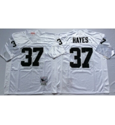 Men Las Vegas Raiders 37 Lester Hayes White M&N Throwback Jersey