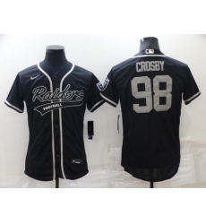 Men Las Vegas Raiders 98 Maxx Crosby Black Flex Base Stitched jersey