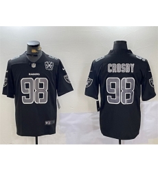 Men Las Vegas Raiders 98 Maxx Crosby Black With 65th Anniversary Patch Vapor Limited Stitched Jersey