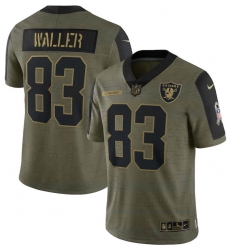 Men Las Vegas Raiders Darren Waller 83 Nike Olive 2021 Salute To Service Limited Jersey