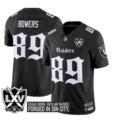 Men’s Las Vegas Raiders Brock Bowers 89 Gothic Sin City Shadows Edition Vapor Limited Jersey