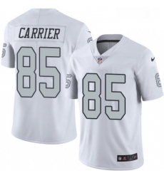 Mens Nike Oakland Raiders 85 Derek Carrier Limited White Rush Vapor Untouchable NFL Jersey