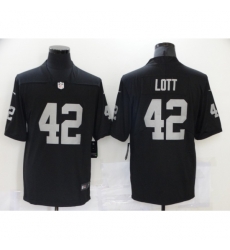 Men's Oakland Raiders #42 Ronnie Lott Nike Black Retired Player Limited Jersey