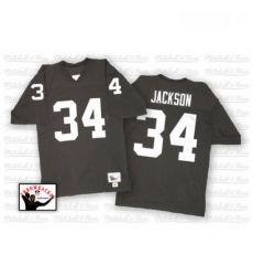 Mitchell and Ness Oakland Raiders 34 Bo Jackson Black Team Color Authentic NFL Throwback Jersey