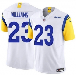 Men Los Angeles Rams 23 Kyren Williams White 2024 Vapor Untouchable Stitched Football Jersey