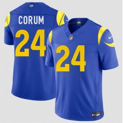 Men Los Angeles Rams  24 Blake Corum Royal 2026 F U S E  Vapor Limited Stitched Football Jersey