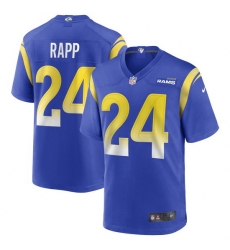 Men Los Angeles Rams #24 Taylor Rapp Blue Bone Stitched Football Limited Jersey