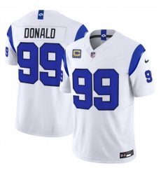 Men Los Angeles Rams  99 Aaron Donald White Fearsome 2026 F U S E  4 Star C Patch Vapor Limited Stitched Football Jersey