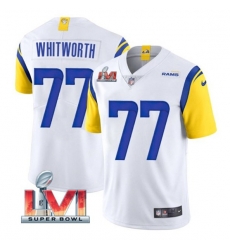 Nike Los Angeles Rams 77 Andrew Whitworth White 2022 Super Bowl LVI Vapor Limited Jersey