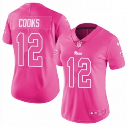 Womens Nike Los Angeles Rams 12 Brandin Cooks Limited Pink Rush Fashion NFL Jersey Womens Nike Los Angeles Rams 12 Brandin Cooks Limited Pink Rush Fashion NFL Jersey