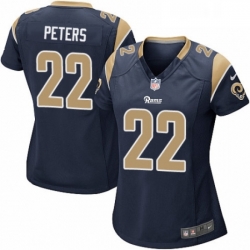 Womens Nike Los Angeles Rams 22 Marcus Peters Game Navy Blue Team Color NFL Jersey Womens Nike Los Angeles Rams 22 Marcus Peters Game Navy Blue Team Color NFL Jersey