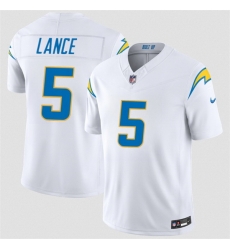 Men Los Angeles Chargers 5 Trey Lance White 2026 F U S E Vapor Limited Stitched Football Jersey
