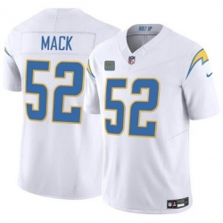 Men Los Angeles Chargers 52 Khalil Mack White 2024 F U S E  With 4 Star C Patch Vapor Untouchable Limited Stitched Jersey